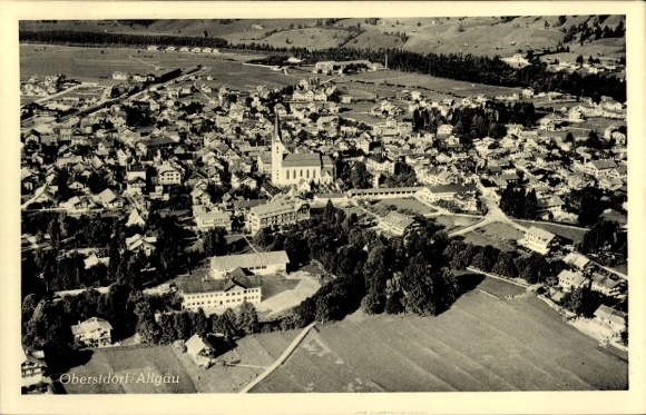Ak Oberstdorf im Oberallgäu, Fliegeraufnahme