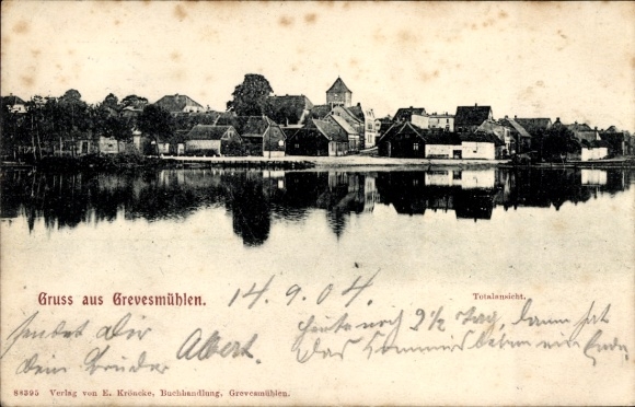 Postcard Grevesmühlen in Mecklenburg, total view
