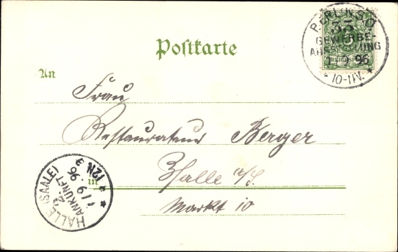 Chromo-Litho Berlin, Trade Exhibition 1896, Building and Engineering Exhibition, Exhibition Palace