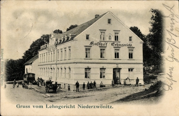 Postcard Niederzwönitz Zwönitz in the Ore Mountains Saxony, Gasthof Lehngericht