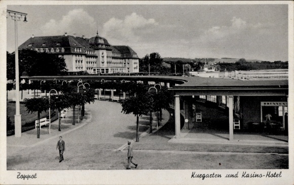 Postcard Sopot Gdańsk Sopot Gdansk, spa gardens, casino hotel
