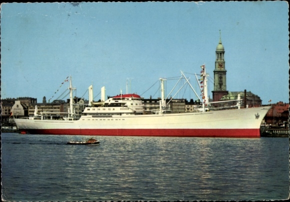 Ak Schnellfrachter der Hamburg Süd, Überseebrücke, Hamburg
