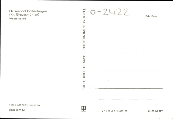 Postcard Baltic resort Boltenhagen, water games