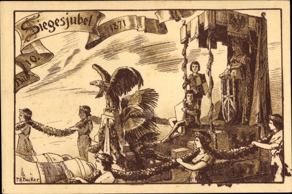 Artist PC Becker, PA, Kremmen, Battle of Kremmer Damm, 500th anniversary celebrations in 1912, celebration of victory