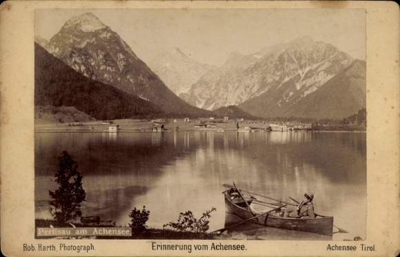Cabinet Photo Pertisau Eben am Achensee Tirol, Panorama, Achensee, Boat, 1893