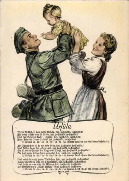 Lied Ak Ursula, Wehrmachtsoldat, Familie, Tochter, Mein Mädchen das heißt..
