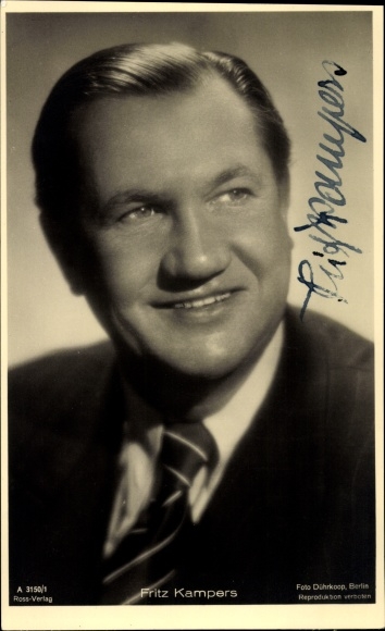 Postcard actor Fritz Kampers, Ross 3150/1, autograph