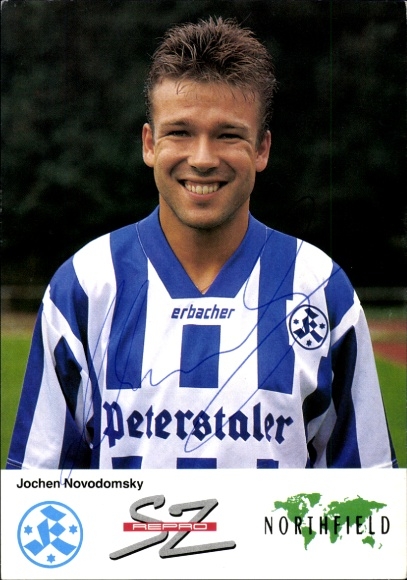 Autograph card footballer Jochen Novodomsky, Stuttgarter Kickers, autograph