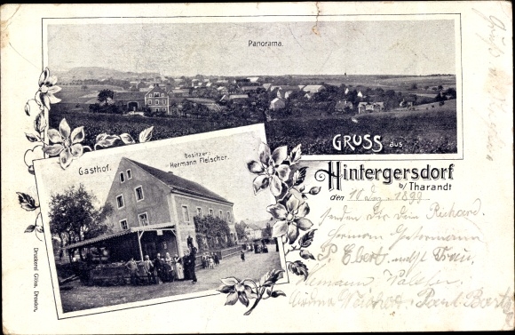KP Hintergersdorf Tharandt Saksonia, panorama, zajazd