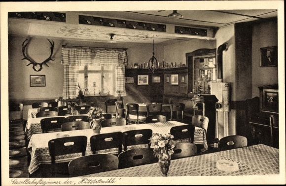 Postcard Ansprung Marienberg Ore Mountains Saxony, Inn Sommerfrische Hüttstattmühle