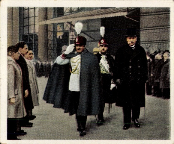 Sammelbild Die Nachkriegszeit Nr. 122, Februar 1928, Amanullah Khan in Deutschland, von Hindenburg