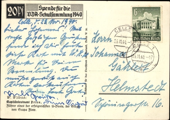 Artist PC Willrich, Wolfgang, Lieutenant Günther Prien, Knight&#39;s Cross recipient, VDA