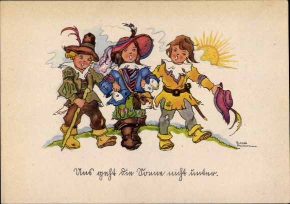 Artist Postcard Lauterborn, Liesel, And the sun does not set, Wanderer