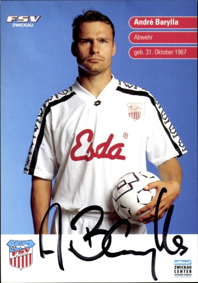 Autogrammkarte Fußballer André Barylla, FSV Zwickau, Autogramm