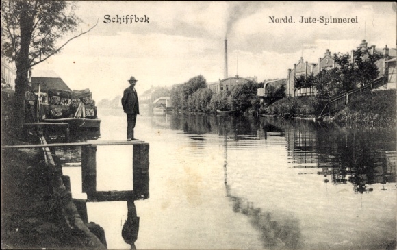 Ak Hamburg Mitte Billstedt Schiffbek, Norddeutsche Jute-Spinnerei