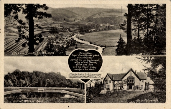 Ak Rudolstadt in Thüringen, Blick ins Spaletale Weissen, Kinderheim Weisseneck, dichte Wälder, Be