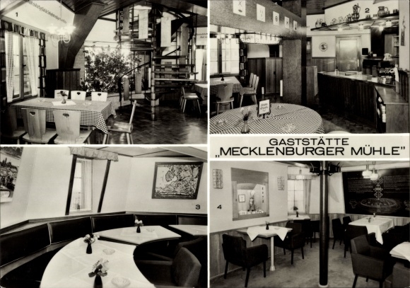 Postcard Groß Stieten in Mecklenburg, Gasthof Mecklenburger Mühle, café, club room, Mühlenstube