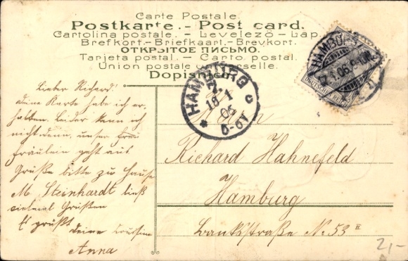 Embossed Postcard The Trumpeter of Säckingen, That I think of you always