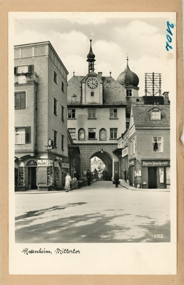6 glass negatives Rosenheim Upper Bavaria, general view, various views, gate