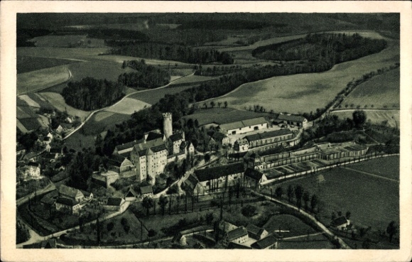 Ak Gnandstein Kohren Sahlis Frohburg in Sachsen, Schloss, Burg, Fliegeraufnahme