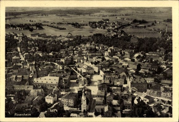 Postcard Rosenheim Upper Bavaria, aerial photograph