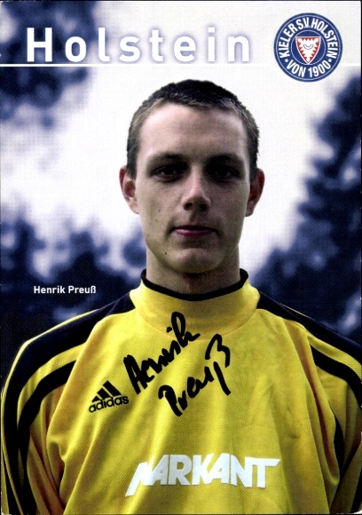 Autograph card footballer Henrik Preuß, Holstein Kiel, autograph