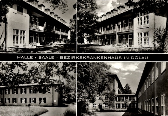 Postcard Dölau Halle an der Saale, District Hospital