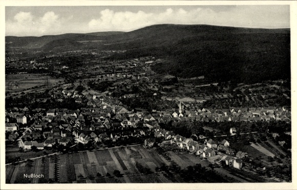 Postcard Nußloch Baden Württemberg, aerial photograph