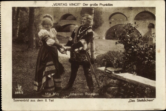 Postcard actors Johannes Riemann and Mia May in The Rendezvous, Part II