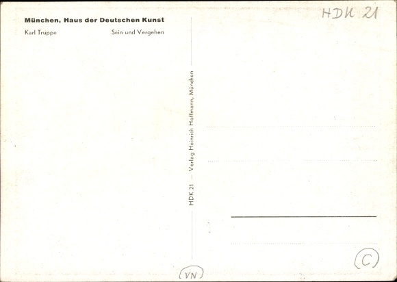 Artist Postcard troops, Karl, being and passing away, HDK 21