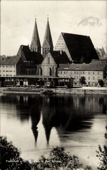 Postcard Frankfurt an der Oder, Nicolaikirche, Reformed Church