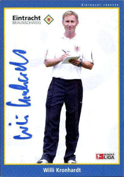 Autograph card Co-Trainer Willi Kronhardt, Eintracht Braunschweig, autograph