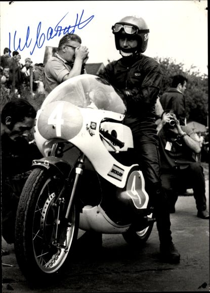 Foto Motorrennsport, Motorradrennfahrer Kel Carruthers, Autogramm
