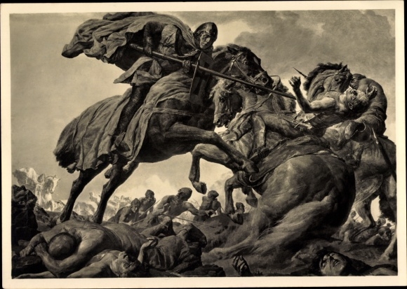 Artist Postcard Staeger, Ferd., Defense against Eastern invasions