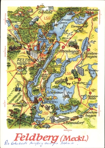 Maps of Feldberg in Mecklenburg, Thomsdorf, Schlicht, Wittenhagen, Carwitz