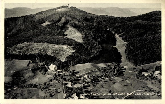 Postcard Schweigmatt Raitbach Schopfheim in Baden, aerial photograph, Hohe Moravia