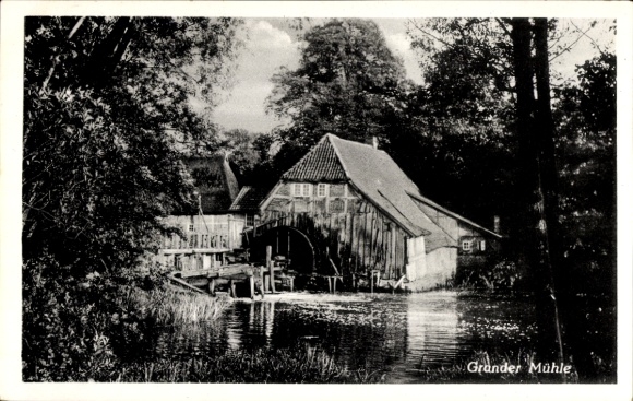 Postcard Kuddewörde District of Lauenburg Schleswig Holstein, game on d. Grander Mill