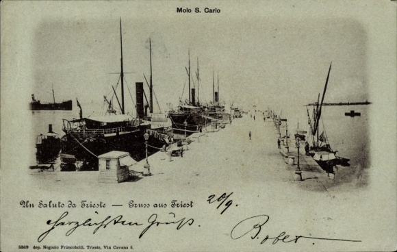 Ak Triest Trieste Friuli Venezia Giulia, Molo S. Carlo
