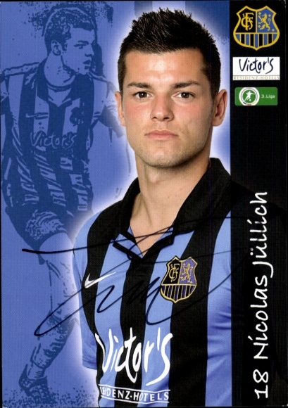 Autograph card footballer Nicolas Jüllich, 1. FC Saarbrücken, autograph