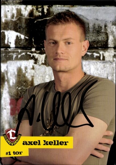 Autograph card footballer Axel Keller, SG Dynamo Dresden, autograph