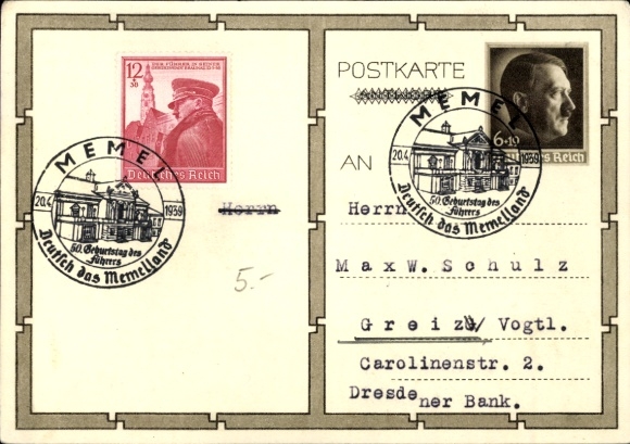 Postal stationery Postcard Führer and Reich Chancellor Adolf Hitler, well-wishers, BDM