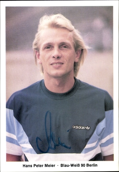 Autogrammkarte Masseur Hans Peter Meier, Blau Weiß 90 Berlin, Autogramm