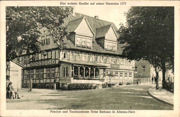 Postcard Altenau Clausthal Zellerfeld in the Upper Harz, Pension and Tourist Home Hotel Rathaus