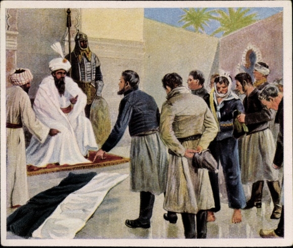 Collection picture pictures of German history No. 96, Preuss. Flag, Sultan of Morocco 1780, Reemtsma 1935