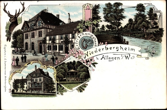 Chromo-Litho Allagen Warstein in Westphalia, Niederbergheim refreshment house