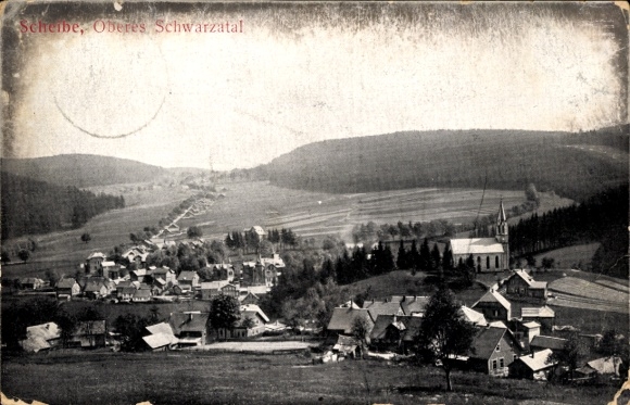 Ak Scheibe Alsbach Neuhaus am Rennweg, Blick ins Obere Schwarzatal 