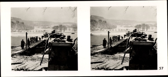 Stereo spatial image photo &quot;The struggle in the west&quot;, No. 57, pioneers in bridge building