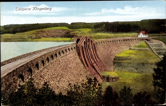 Postcard Klingenberg in Saxony, dam
