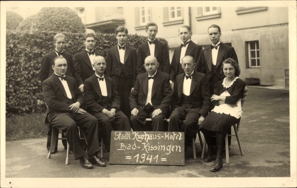 Photo Postcard Bad Kissingen Lower Franconia Bavaria, State Kurhaus Hotel, employees of the 1941 season