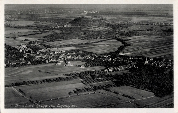 PC Tamm near Ludwigsburg, aerial photo, Hohenasperg